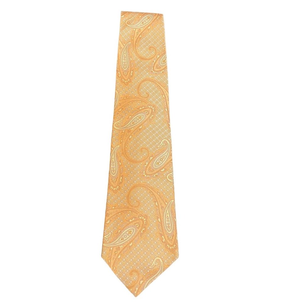 Robert Talbott Best of Class Gold/Brown Paisley Silk Tie - Picture 1 of 6